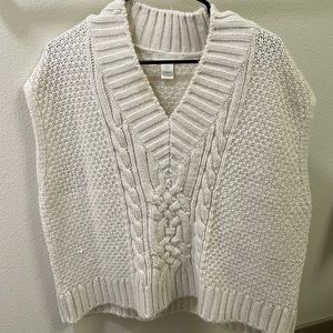 Oversized cream knit sweater vest  size medium